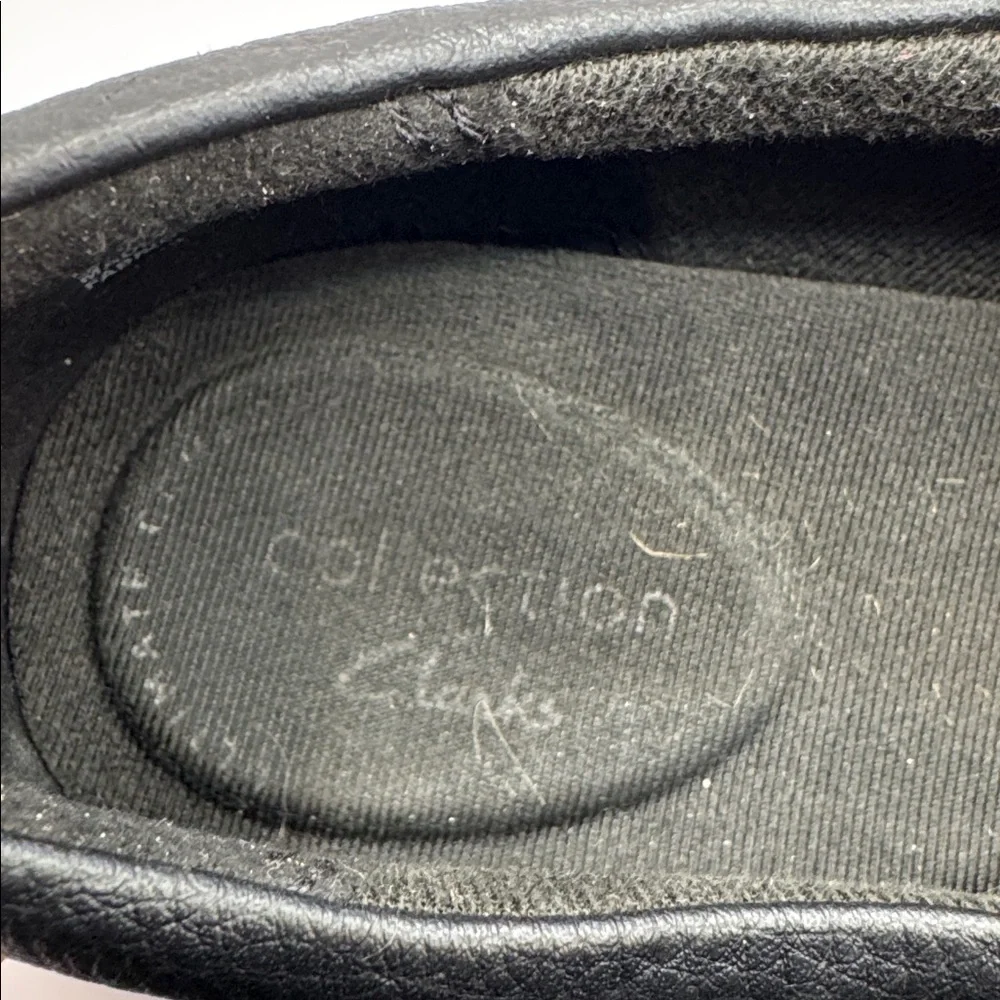 Clarks Ashland Effie Black Leather Slip-On Loafers Size 9 Comfort OrthoLite